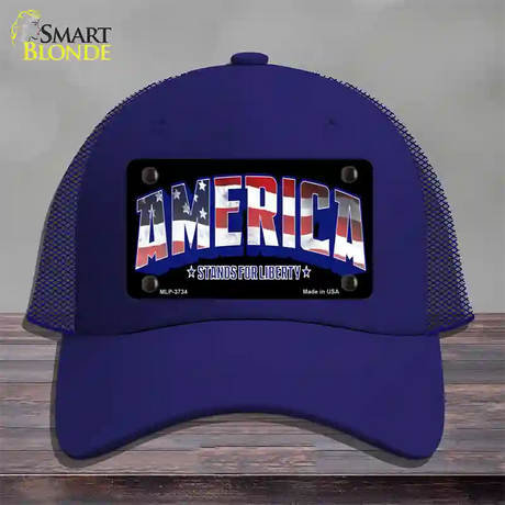 America Novelty License Plate Hat Mesh / Royal Blue