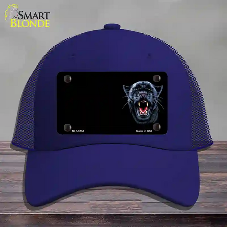 Panther Offset Novelty License Plate Hat Mesh / Royal Blue