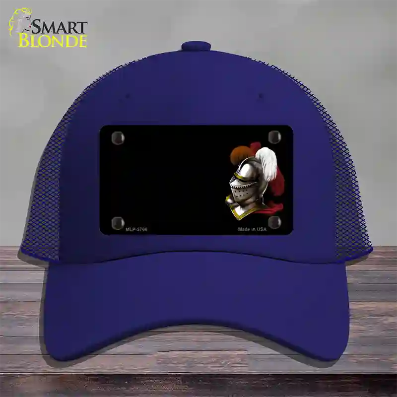 Armor Offset Novelty License Plate Hat Mesh / Royal Blue