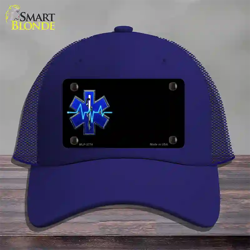 Medical Rescue Logo Offset Novelty License Plate Hat Mesh / Royal Blue