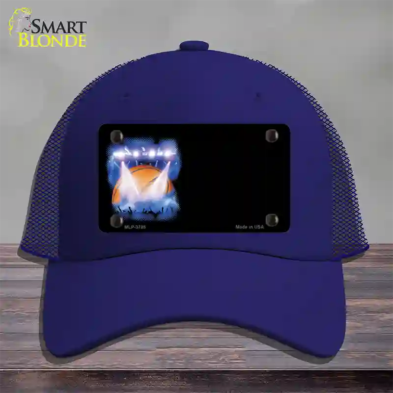 Basketball Game Offset Novelty License Plate Hat Mesh / Royal Blue