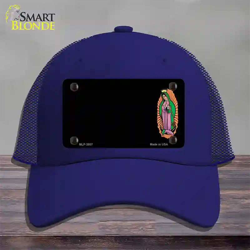 Virgin Mary Offset Novelty License Plate Hat Mesh / Royal Blue