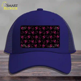 Purple Skulls Novelty License Plate Hat Mesh / Royal Blue