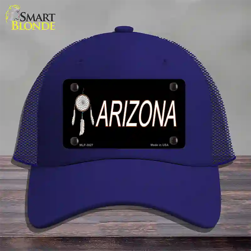 Dreamweaver Offset Arizona Novelty License Plate Hat Mesh / Royal Blue