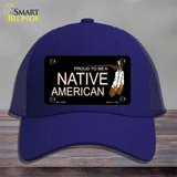 Proud To Be A Native American Novelty License Plate Hat Mesh / Royal Blue