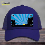 Southwest Blue Sunset Novelty License Plate Hat Mesh / Royal Blue