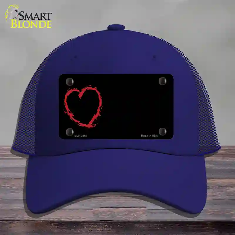 Heart Offset Novelty License Plate Hat Mesh / Royal Blue