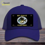 Dont Follow Me Novelty License Plate Hat Mesh / Royal Blue