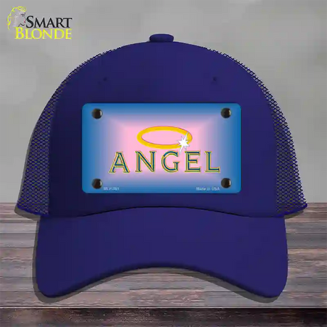 Angel Novelty License Plate Hat Mesh / Royal Blue