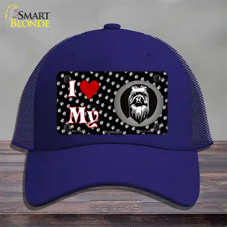 I Love My Pekingese Novelty License Plate Hat Mesh / Royal Blue