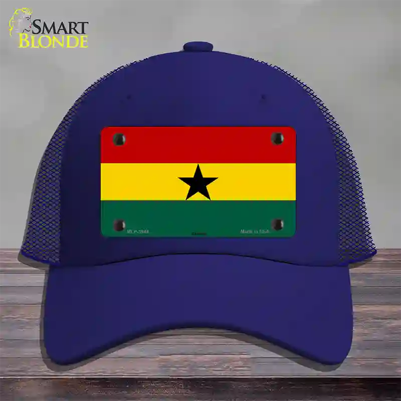 Ghana Flag Novelty License Plate Hat Mesh / Royal Blue