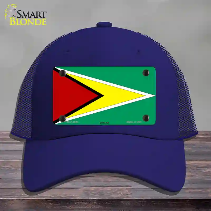 Guyana Flag Novelty License Plate Hat Mesh / Royal Blue