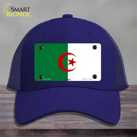 Algeria Flag Novelty License Plate Hat Mesh / Royal Blue