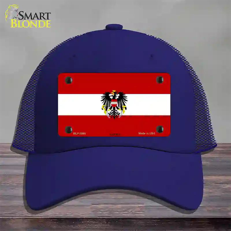 Austria Flag Novelty License Plate Hat Mesh / Royal Blue