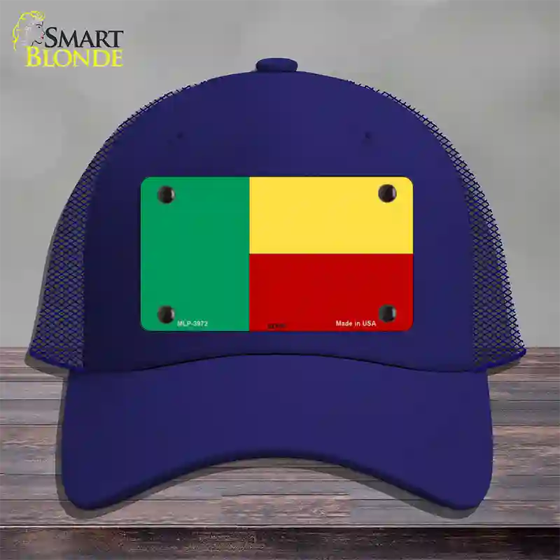 Benin Flag Novelty License Plate Hat Mesh / Royal Blue