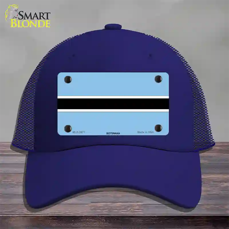 Botswana Flag Novelty License Plate Hat Mesh / Royal Blue