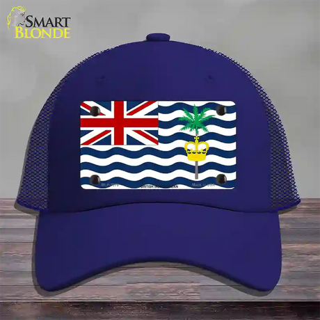 British Indian Ocean Flag Novelty License Plate Hat Mesh / Royal Blue