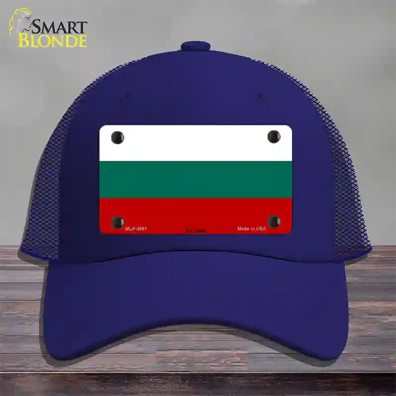 Bulgaria Flag Novelty License Plate Hat Mesh / Royal Blue