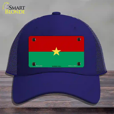 Burkina Faso Flag Novelty License Plate Hat Mesh / Royal Blue