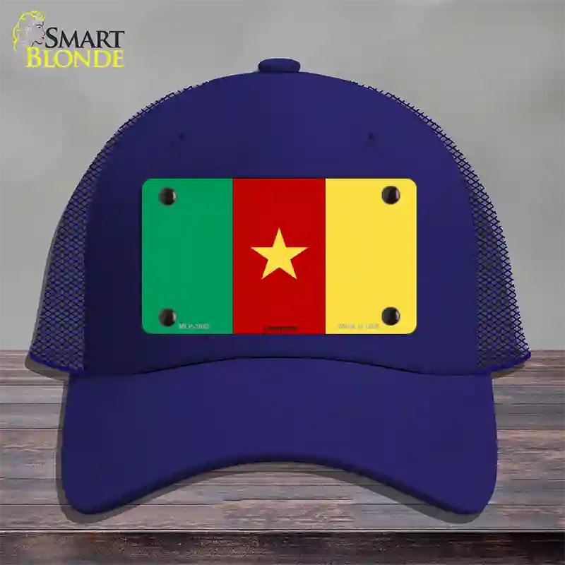 Cameroon Flag Novelty License Plate Hat Mesh / Royal Blue