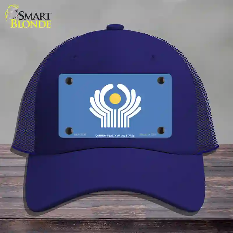 Commonwealth Of Ind States Flag Novelty License Plate Hat Mesh / Royal Blue