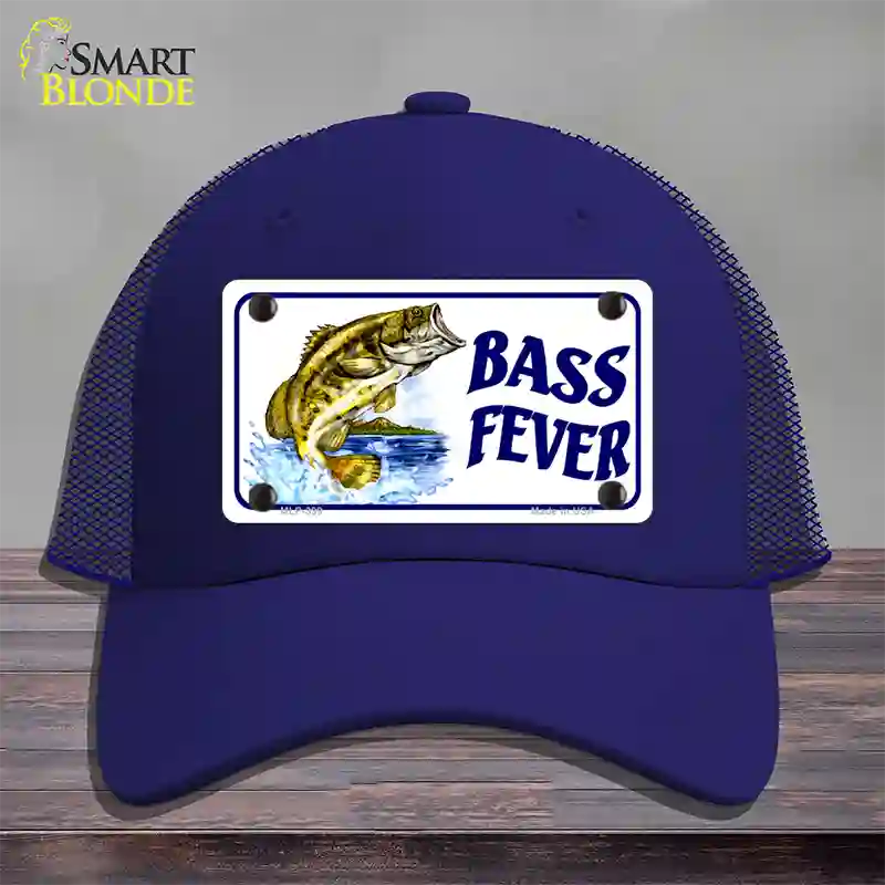 Bass Fever Novelty License Plate Hat Mesh / Royal Blue