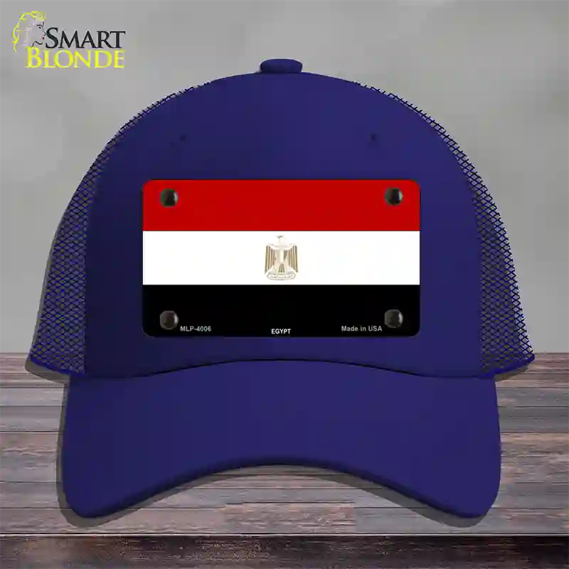 Egypt Flag Novelty License Plate Hat Mesh / Royal Blue