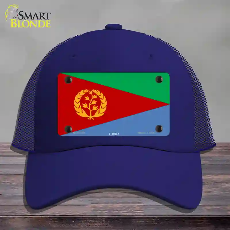 Eritrea Flag Novelty License Plate Hat Mesh / Royal Blue