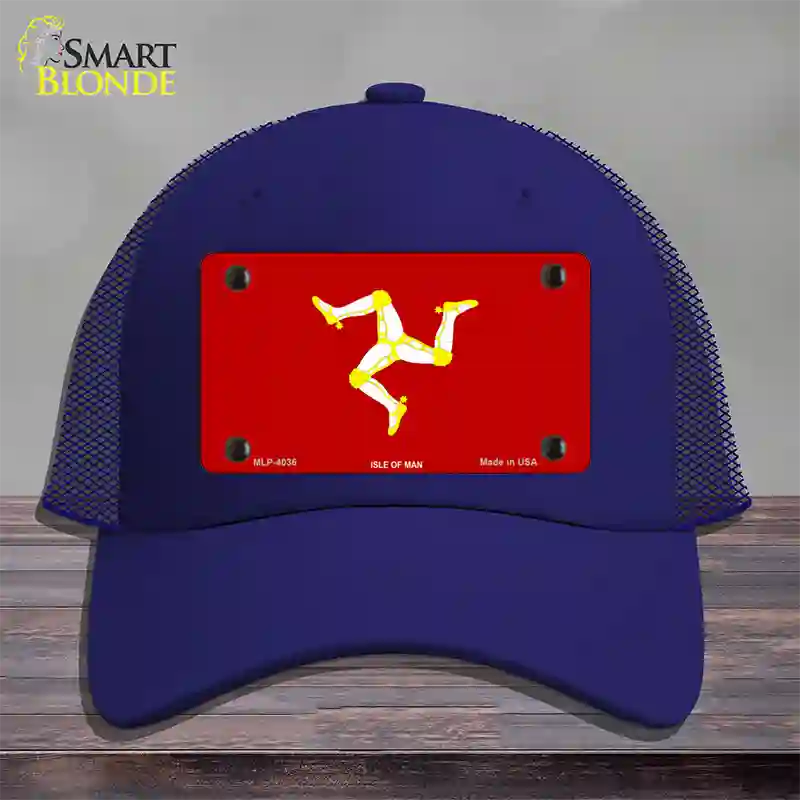 Isle Of Man Flag Novelty License Plate Hat Mesh / Royal Blue