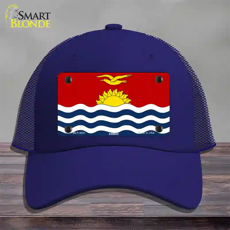 Kiribati Flag Novelty License Plate Hat Mesh / Royal Blue