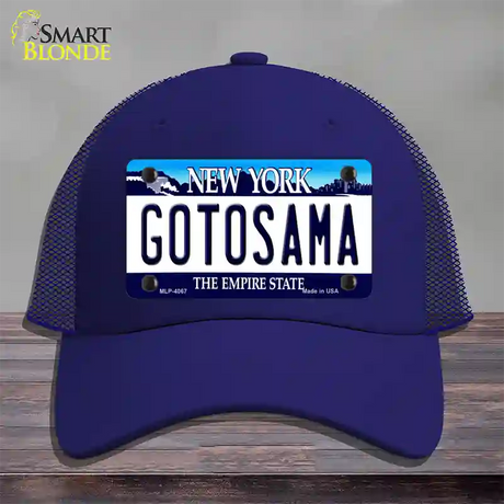 Gotosama New York Novelty License Plate Hat Mesh / Royal Blue