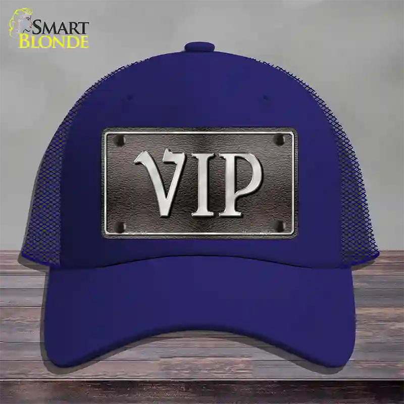 VIP Novelty License Plate Hat Mesh / Royal Blue