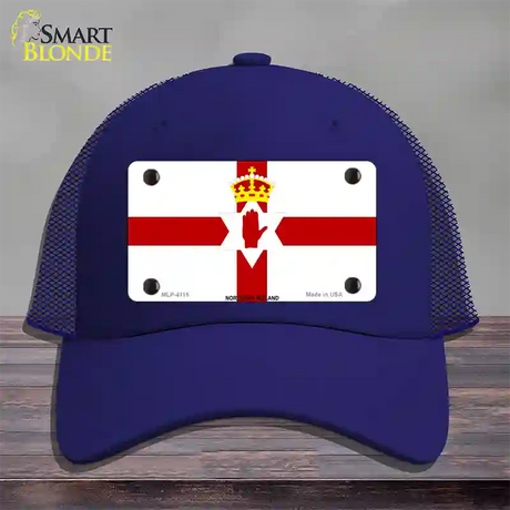 Northern Ireland Flag Novelty License Plate Hat Mesh / Royal Blue