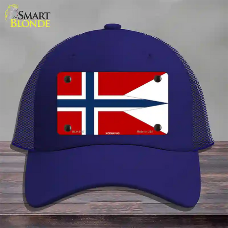 Norway-NS Flag Novelty License Plate Hat Mesh / Royal Blue