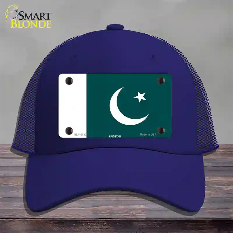 Pakistan Flag Novelty License Plate Hat Mesh / Royal Blue