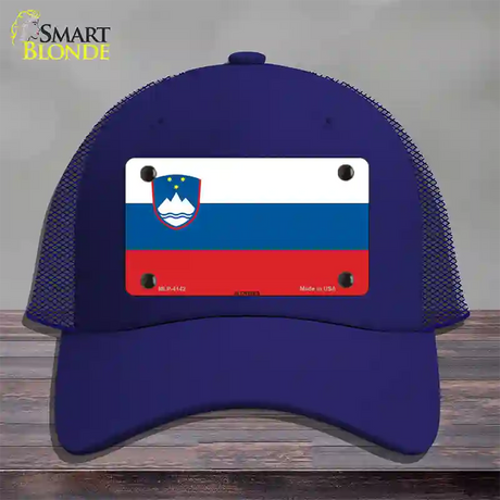 Slovenia Flag Novelty License Plate Hat Mesh / Royal Blue