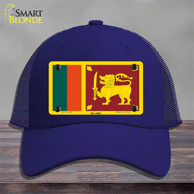 Sri Lanka Flag Novelty License Plate Hat Mesh / Royal Blue