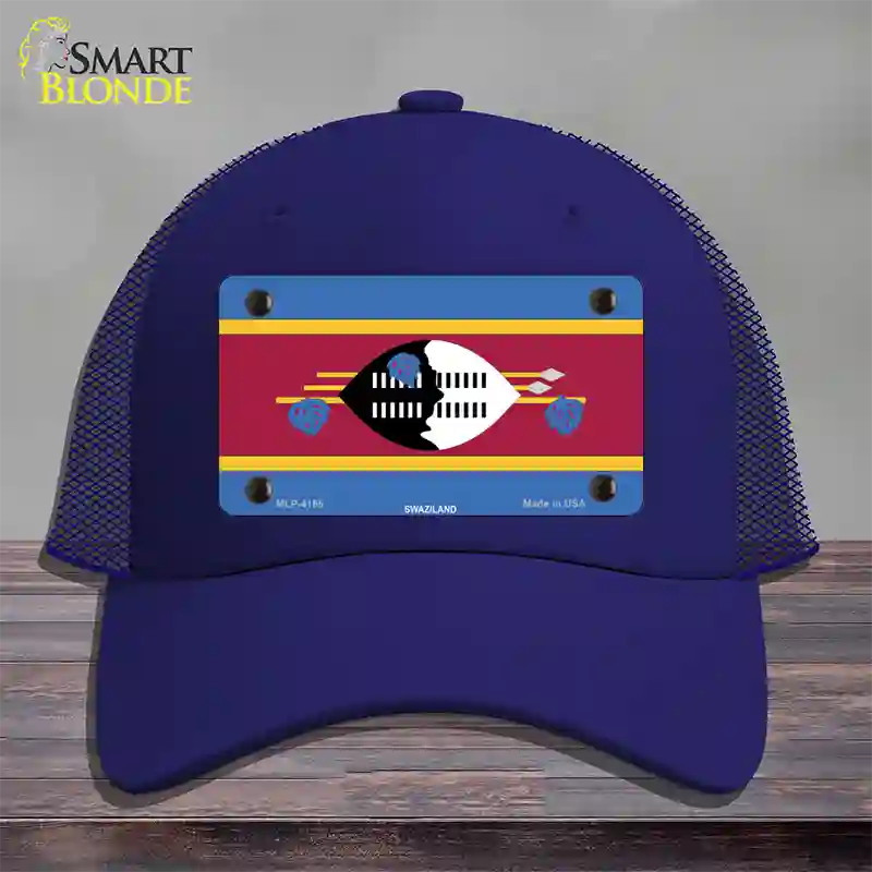 Swaziland Flag Novelty License Plate Hat Mesh / Royal Blue