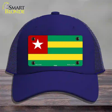 Togo Flag Novelty License Plate Hat Mesh / Royal Blue