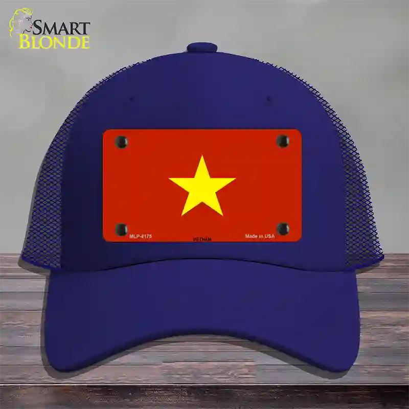 Vietnam Flag Novelty License Plate Hat Mesh / Royal Blue