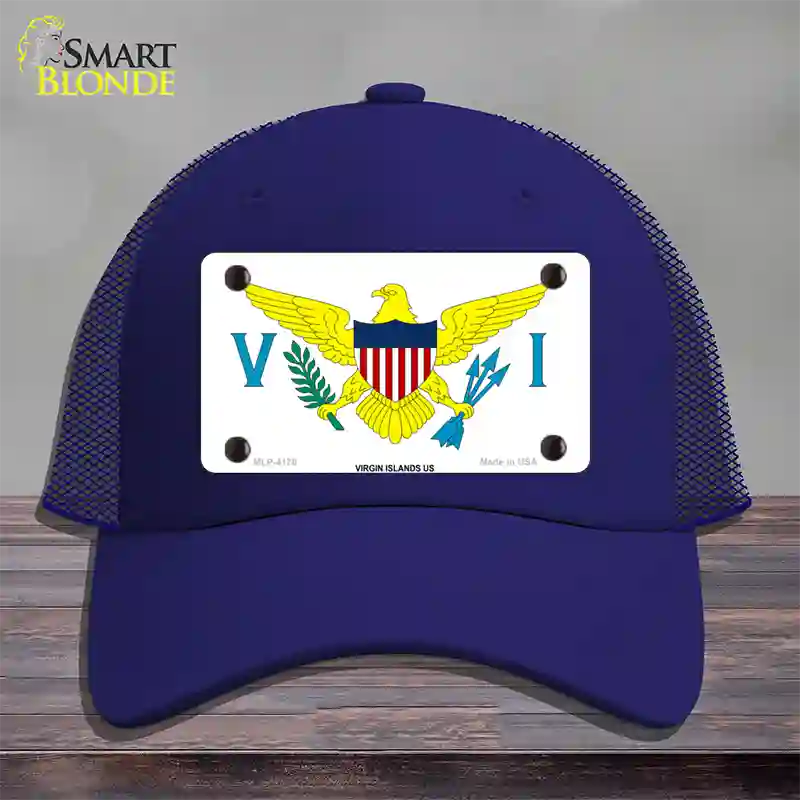 Virgin Islands US Flag Novelty License Plate Hat Mesh / Royal Blue