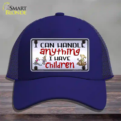 I Can Handle Anything Novelty License Plate Hat Mesh / Royal Blue