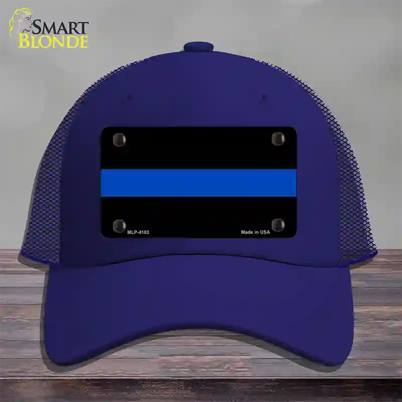 Thin Blue Line Police Novelty License Plate Hat Mesh / Royal Blue