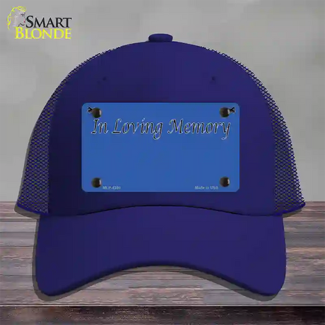 In Loving Memory Blue Novelty License Plate Hat Mesh / Royal Blue