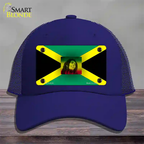 Jamaica Flag Bob Marley Novelty License Plate Hat Mesh / Royal Blue