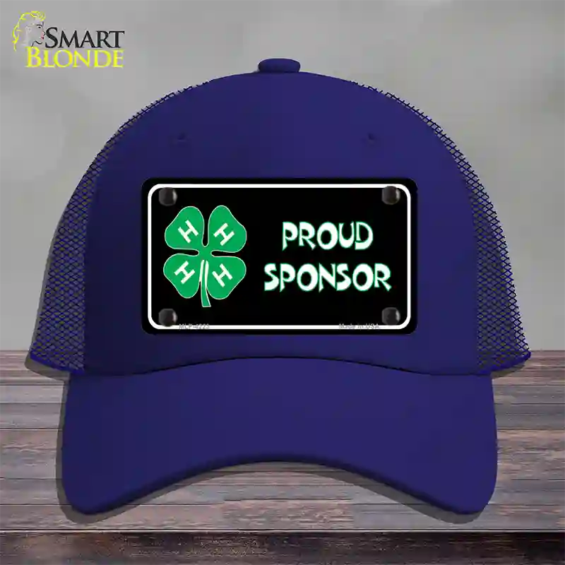 4-H Proud Sponsor Novelty License Plate Hat Mesh / Royal Blue