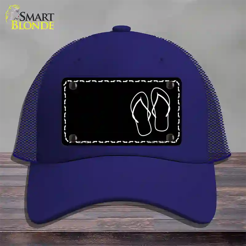 Flip Flops Offset Novelty License Plate Hat Mesh / Royal Blue