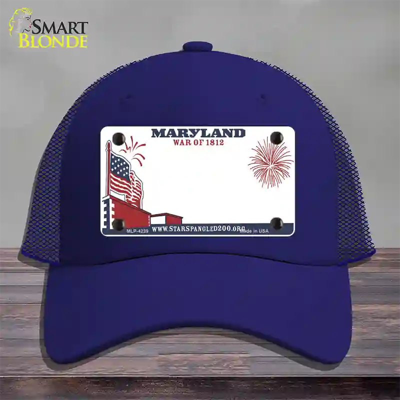 Maryland State Novelty License Plate Hat Mesh / Royal Blue