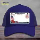 Maryland State Novelty License Plate Hat Mesh / Royal Blue