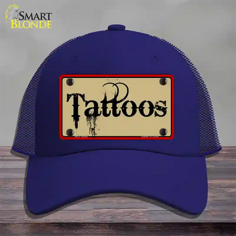 Tattoos Novelty License Plate Hat Mesh / Royal Blue